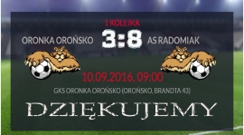 ORONKA OROŃSKO - AS RADOMIAK  3:8