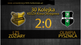 30 Kolejka: LZS Zdziary - Olimpia Pysznica 2:0.