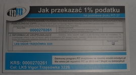 Przekaż 1% podatku na VIGOR !