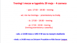 AKTUALIZACJA: przeniesiony trening wtorkowy i zmiana terminu meczu z Varsovią.