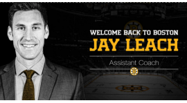 Jay Leach vender tilbake til Boston Bruins som assistenttrener, Sacco forfremmes til assistenttrener