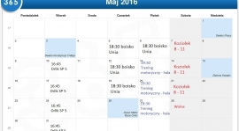 Wstępny harmonogram treningów na maj
