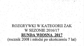 Terminarz rundy wiosennej Żak 2017 r.