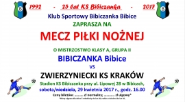 ZAPROSZENIE NA MECZ: Bibiczanka - Zwierzyniecki KS Kraków