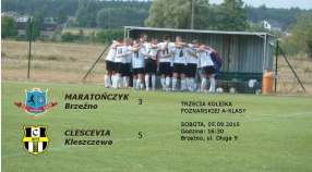 Maratończyk Brzeźno - Clescevia Kleszczewo 3:5 (1:4)