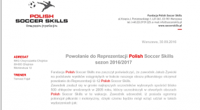 Powołanie do reprezentacji Polish Soccer Skills dla Kuby Żywickiego