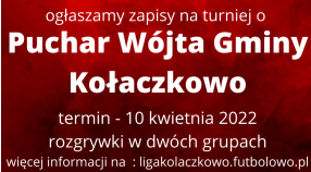 Puchar Wójta Gminy Kołaczkowo - zapisy.