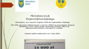 Wsparcie w ramach Programu KLUB województwa ślaskiego