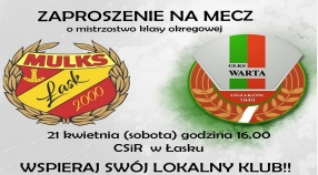 ZAPROSZENIE NA MECZ O MISTRZOSTWO KLASY OKRĘGOWEJ