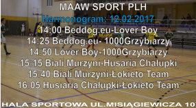 FAZA FINAŁOWA MAAW SPORT PLH W NIEDZIELĘ (12.02.2017) OD GODZ. 14:00 !!