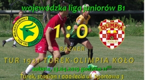 Tur 1921 Turek- Olimpia Koło 1:0, liga wojewódzka junior B1