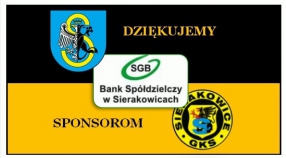 PODZIĘKOWANIA SPONSOROM  GKS  SIERAKOWICE