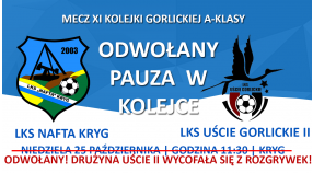 Aktualizacja terminarza: Wycofanie drużyny LKS Uście Gorlickie II