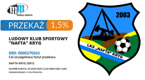 Wspieraj Lokalny Sport – Przekaż 1,5% podatku na LKS Nafta Kryg!