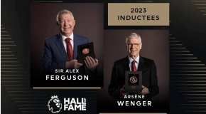 Ferguson og Arsene Wenger i Premier League Hall of Fame, som legenden om Manchester United og Arsenal