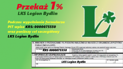 Przekaż 1% na LKS Legion Bydlin