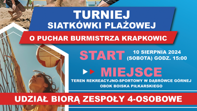 Turniej siatkówki plażowej o Puchar Burmistrza Krapkowic