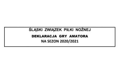 Deklaracja gry amatora na sezon 2020/21 - dokument do pobrania