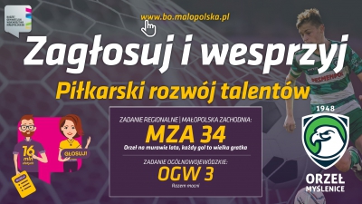 Głosuj w Małopolskim Budżecie Obywatelskim – pomóż Orłowi zdobyć 250 000 zł na rozwój młodych piłkarzy!