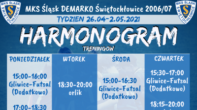 Harmonogram TYDZIEŃ 26.04-2.05