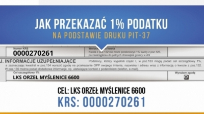 Przekaż swój 1% podatku na Orzeł Myślenice!