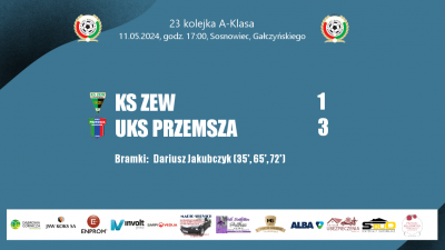 23 kolejka sezon 2023/2024 ZEW Sosnowiec - UKS Przemsza 1:3 (1:1)