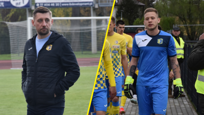 Arkadiusz Bator i Adrian Szady po meczu z Górnikiem