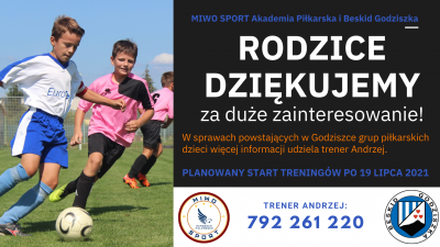 Beskid Godziszka i MIWO Sport Akademia Piłkarska rozpoczynają współpracę. Zadbamy o rozwój Waszych dzieci