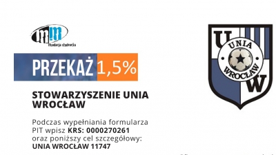 Przekaż 1,5% na Unię Wrocław