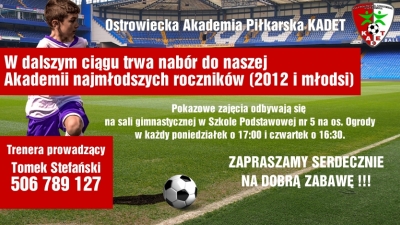 Nabór do naszej Akademii najmłodszych (2012 i młodsi)