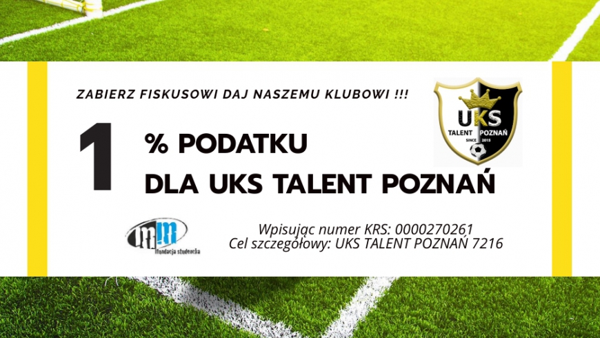 Przekaż1% podatku na UKS Talent Poznań