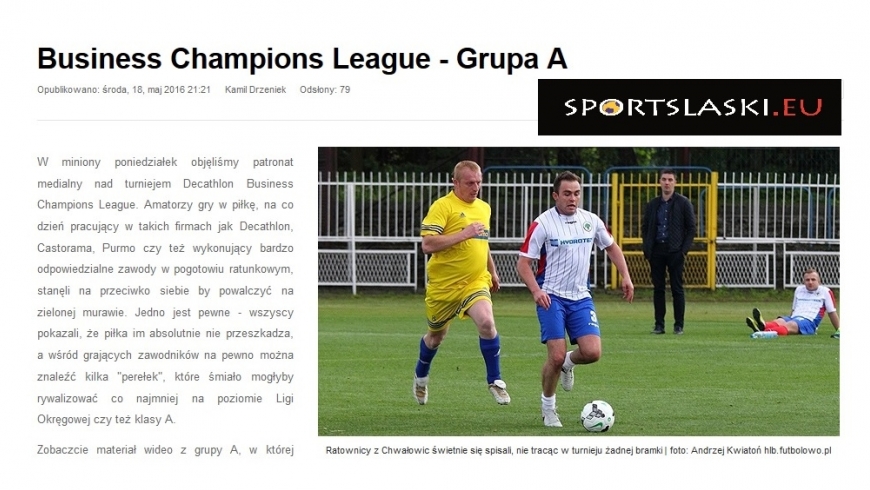 DECATHLON Business Champions League na portalu www.sportslaski.eu