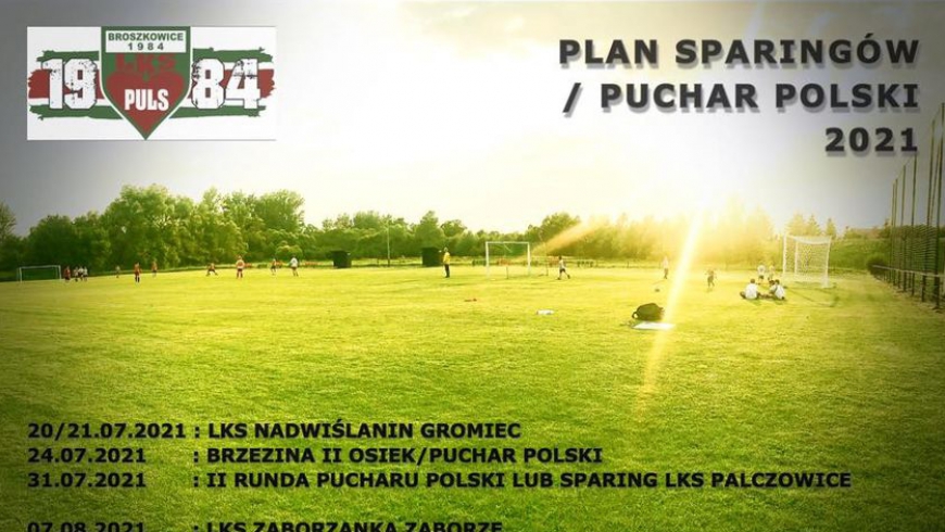 Seniorzy plan sparingów i Puchar Polski sezon 2021/22