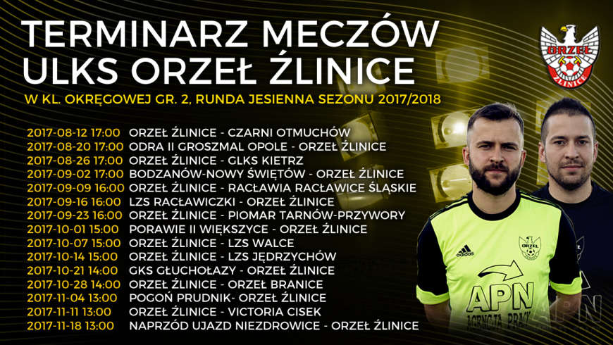 Terminarz meczów ULKS Orzeł Źlinice