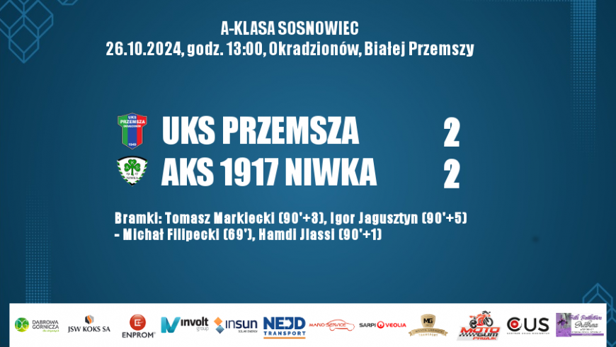 11 kolejka, A-Klasa 2024/2025 UKS Przemsza - AKS 1917 Niwka 2:2 (0:0)