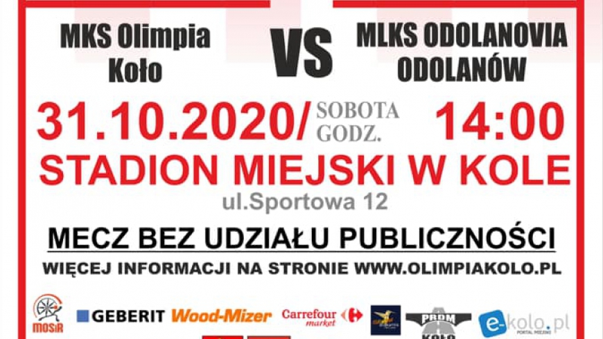Najbliższe spotkanie MKS Olimpii Koło