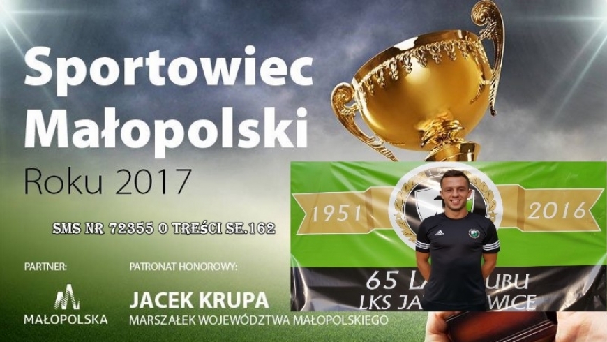 Zapraszamy wszystkich kibiców LKS JAWISZOWICE do udziału w głosowaniu w plebiscycie Gazety Krakowskiej  na Sportowca Roku 2017 w kategorii " Zawodnik Roku" na ADRIANA KORCZYKA