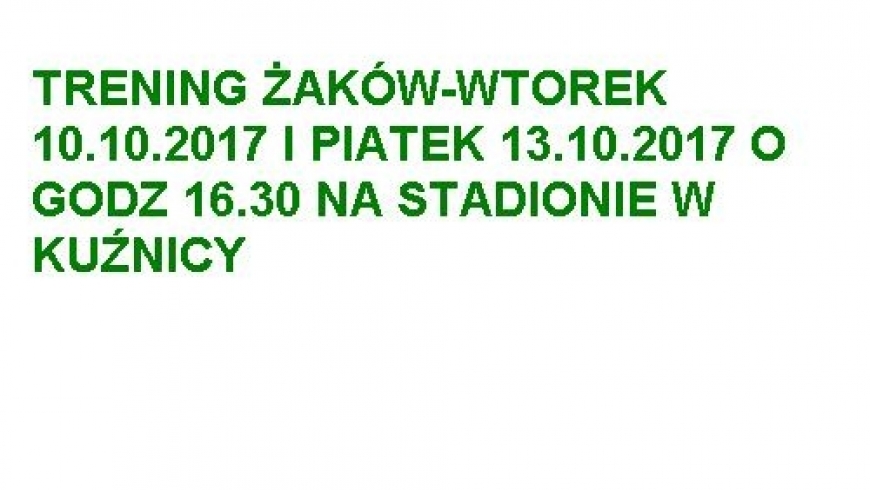 Treningi żaków