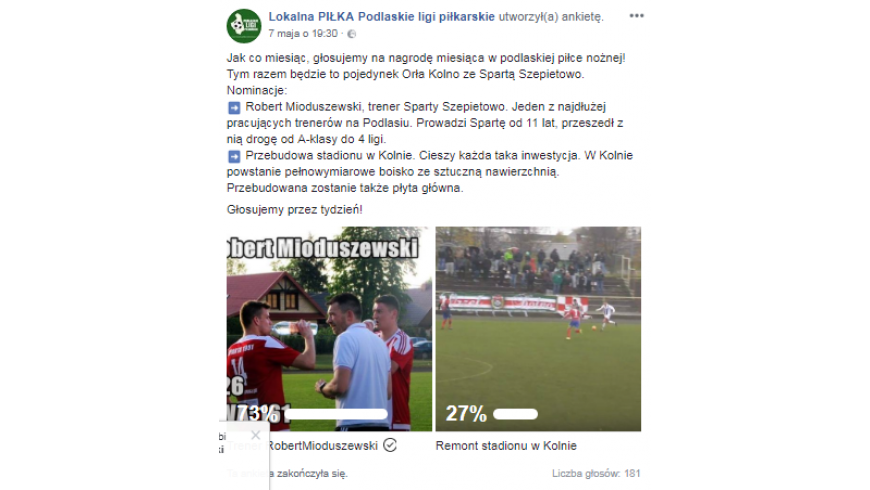 Trener Sparty Szepietowo wyróżniony przez kibiców i piłkarzy!