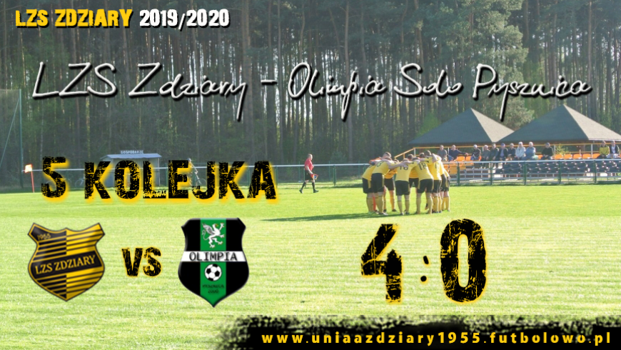 5 Kolejka: LZS Zdziary - Olimpia Solo Pysznica 4:0.