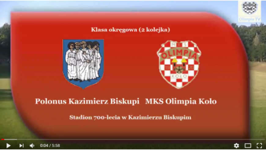 SENIORZY: Polonus Kazimierz Biskupi - MKS Olimpia Koło 13.08.2017 [VIDEO]