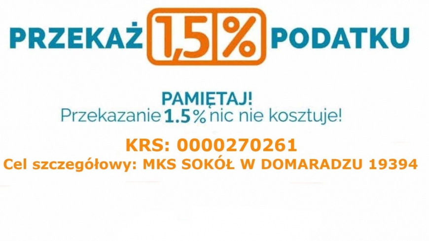 PRZEKAŻ 1,5% PODATKU NA NASZ KLUB !