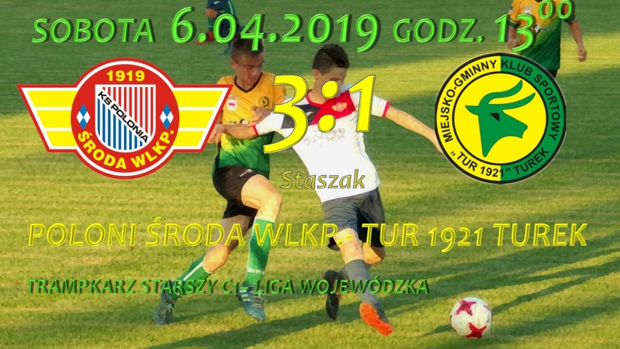 Polonia Środa Wlkp. - Tur 1921 Turek 3:1, trampkarz C1, 6.04.2019