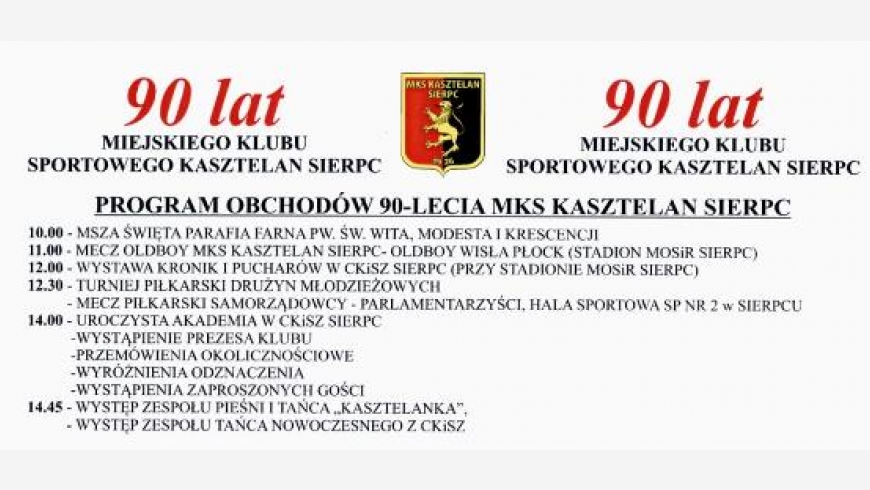 90 lecie naszego Kasztelana