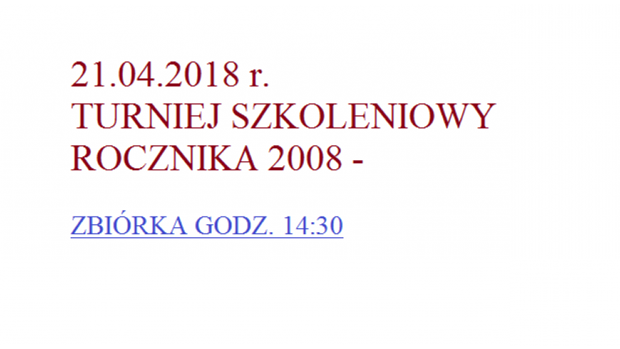 sobotnie mecze rocznika 2008