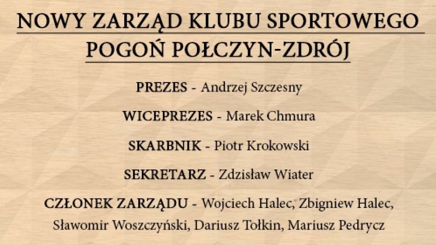 NOWY ZARZĄD KLUBU