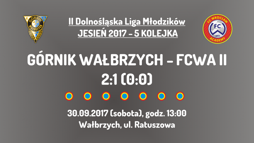 II DLM: 5 kolejka -  Górnik Wałbrzych - FCWA II (30.09.2017)