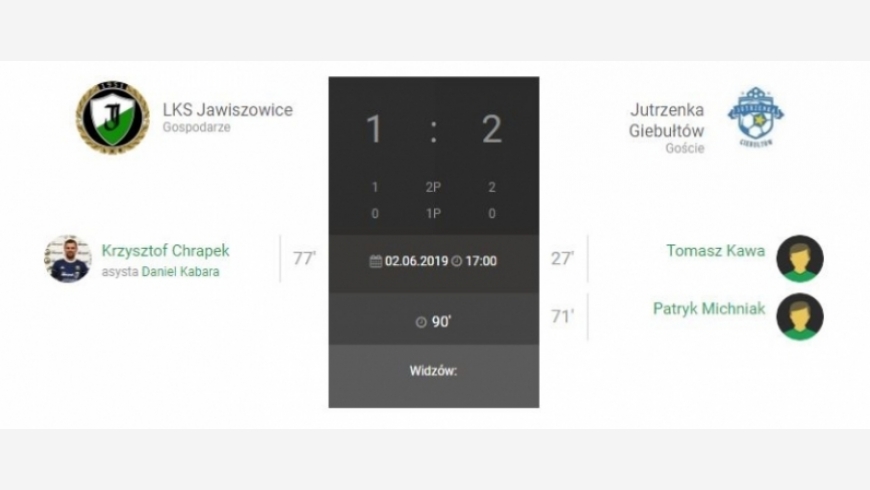 28.kolejka IV Ligi LKS Jawiszowice-Jutrzenka Giebułtów 1:2