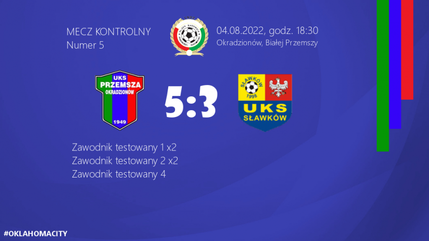 Sparing. Przemsza Okradzionów - UKS Sławków 5-3