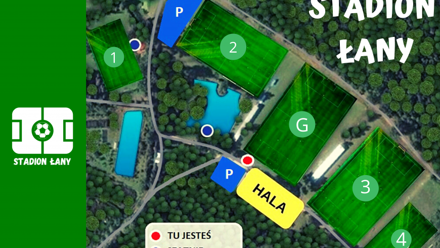 Plan obiektu sportowego w Łanach